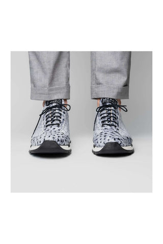 Marco Di Milano Scanno Newspaper Exotic Ostrich Casual Sneakers (MDM1048)