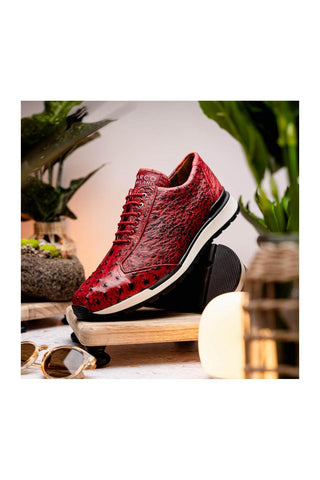 Marco Di Milano Scanno Red Ostich Casual Sneakers (MDM1052)