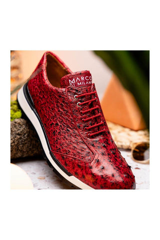Marco Di Milano Scanno Red Ostich Casual Sneakers (MDM1052)