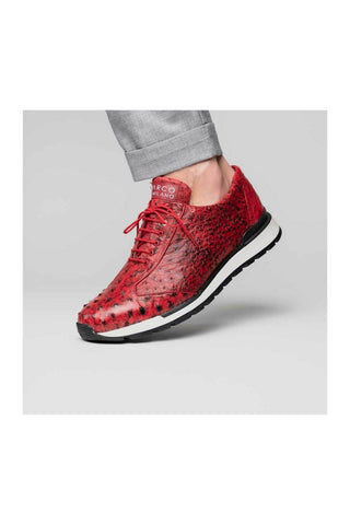 Marco Di Milano Scanno Red Ostich Casual Sneakers (MDM1052)