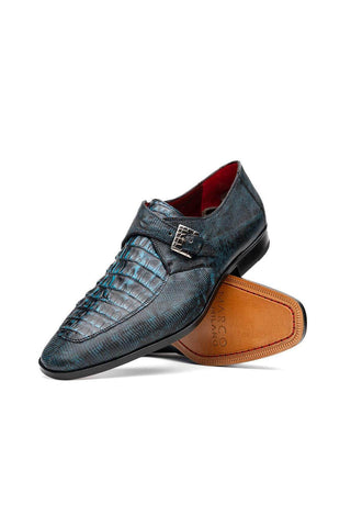 Marco Di Milano Toluca Blue Lizard / Crocodile Single Monk Strap (MDM1127)