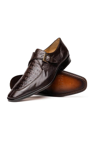 Marco Di Milano Toluca Brown Exotic Lizard / Crocodile Single Monk Strap (MDM1127)