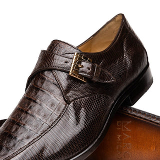 Marco Di Milano Toluca Men's Shoes Exotic Lizard / Crocodile Single Monk-Strap Loafers (MDM1126)-AmbrogioShoes