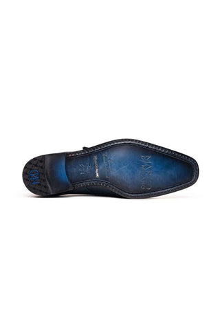 Marco Di Milano Toluca Navy Exotic Lizard / Crocodile Single Monk Strap (MDM1127)