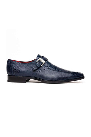 Marco Di Milano Toluca Navy Lizard / Crocodile Single Monk Strap (MDM1127)