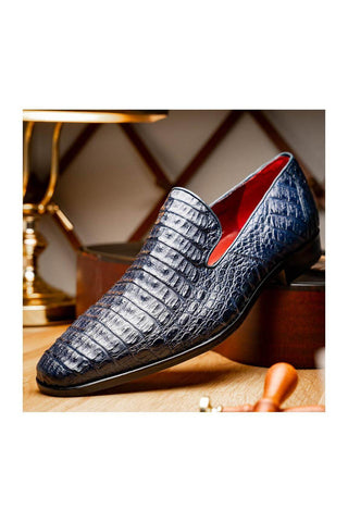 Marco Di Milano Trento Caiman Crocodile Loafer - Navy