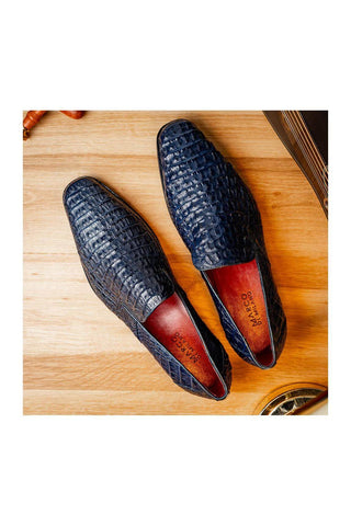 Marco Di Milano Trento Caiman Crocodile Loafer - Navy