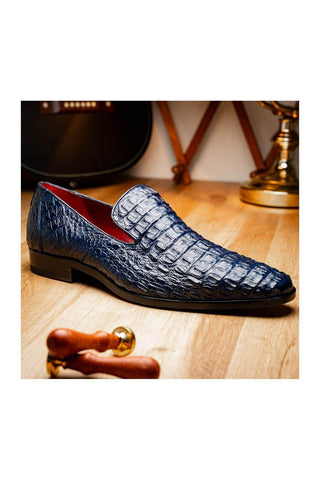 Marco Di Milano Trento Caiman Crocodile Loafer - Navy