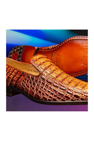 Marco Di Milano Trento Crocodile Slip-On Loafer - Cognac