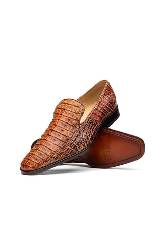 Marco Di Milano Trento Crocodile Slip-On Loafer - Cognac