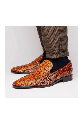 Marco Di Milano Trento Crocodile Slip-On Loafer - Cognac