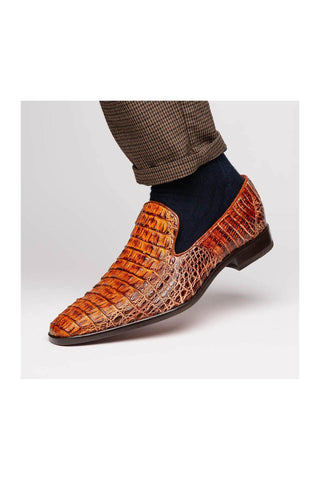 Marco Di Milano Trento Crocodile Slip-On Loafer - Cognac