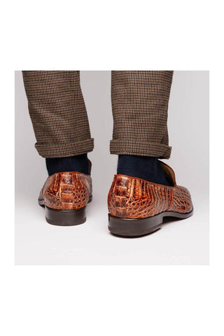 Marco Di Milano Trento Crocodile Slip-On Loafer - Cognac