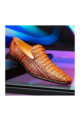 Marco Di Milano Trento Crocodile Slip-On Loafer - Cognac