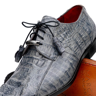 Marco Di Milano Tulum Men's Shoes Gray Exotic Crocodile Derby Oxfords (MDM1009)-AmbrogioShoes