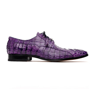 Marco Di Milano Tulum Men's Shoes Purple Exotic Crocodile Derby Oxfords (MDM1008)-AmbrogioShoes