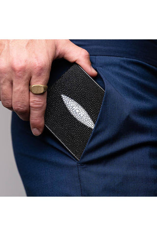 Marco Di Milano Vallo Men's Black & White Genuine Stingray Wallet (MDMW1000)