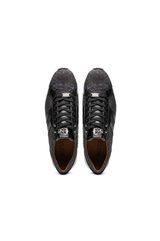 Marco Di Milano Verona Black Exotic Python / Calfskin Fashion Sneakers (MDM1160)