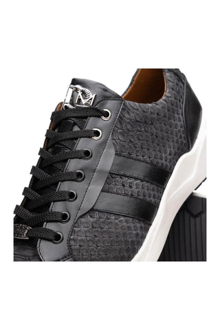 Marco Di Milano Verona Black Python / Calfskin Fashion Sneakers (MDM1160)