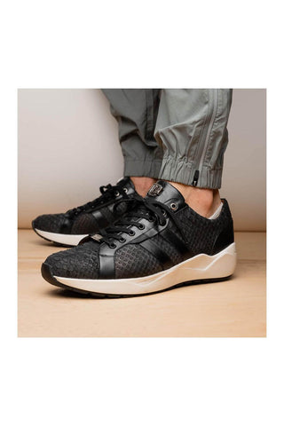 Marco Di Milano Verona Black Python / Calfskin Fashion Sneakers (MDM1160)