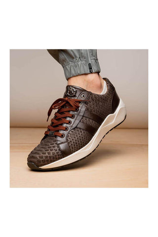 Marco Di Milano Verona Brown Python / Calfskin Fashion Sneakers (MDM1160)