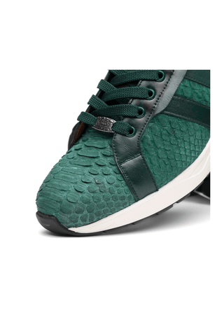 Marco Di Milano Verona Green Exotic Python / Calfskin Fashion Sneakers (MDM1160)