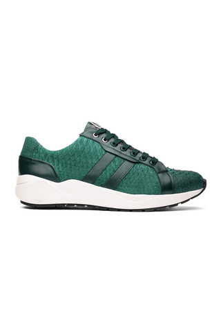 Marco Di Milano Verona Green Exotic Python / Calfskin Fashion Sneakers (MDM1160)