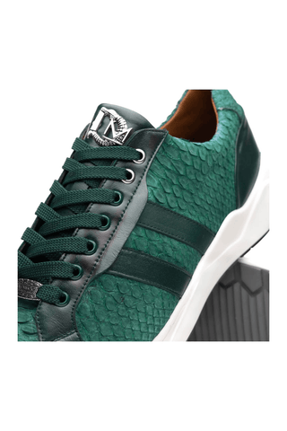 Marco Di Milano Verona Green Python / Calfskin Fashion Sneakers (MDM1160)