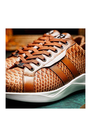 Marco Di Milano Verona Honey Exotic Python / Calfskin Fashion Sneakers (MDM1160)