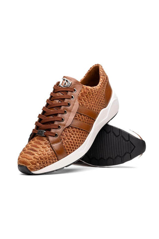 Marco Di Milano Verona Honey Exotic Python / Calfskin Fashion Sneakers (MDM1160)