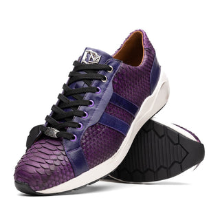 Marco Di Milano Verona Men's Shoes Purple Python / Calfskin Fashion Sneakers (MDM1160)-AmbrogioShoes