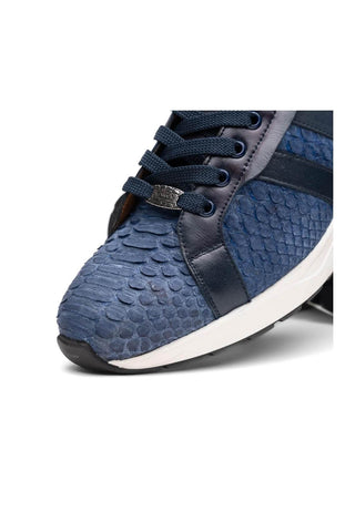 Marco Di Milano Verona Navy Exotic Python / Calfskin Fashion Sneakers (MDM1160)