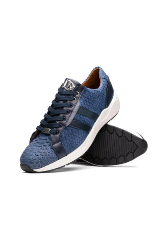 Marco Di Milano Verona Navy Python / Calfskin Fashion Sneakers (MDM1160)