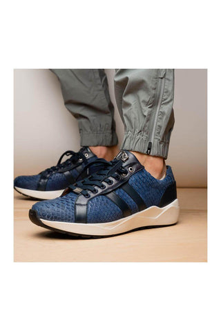 Marco Di Milano Verona Navy Python / Calfskin Fashion Sneakers (MDM1160)