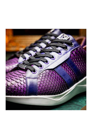 Marco Di Milano Verona Purple Exotic Python / Calfskin Fashion Sneakers (MDM1160)