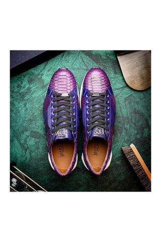 Marco Di Milano Verona Purple Exotic Python / Calfskin Fashion Sneakers (MDM1160)