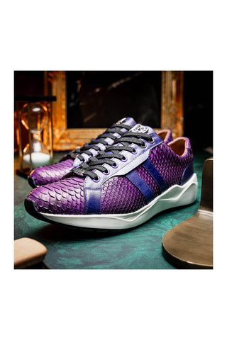 Marco Di Milano Verona Purple Python / Calfskin Fashion Sneakers (MDM1160)