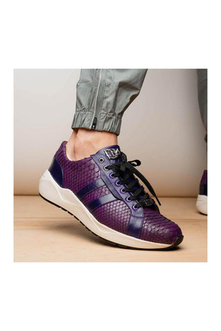 Marco Di Milano Verona Purple Python / Calfskin Fashion Sneakers (MDM1160)