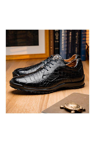 Marco Di Milano Vulcan Black Alligator Derby Sneakers (MDM1195)