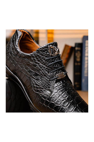 Marco Di Milano Vulcan Black Alligator Derby Sneakers (MDM1195)