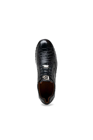 Marco Di Milano Vulcan Black Exotic Alligator Derby Sneakers (MDM1195)