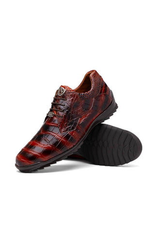 Marco Di Milano Vulcan Cognac Alligator Derby Sneakers (MDM1195)