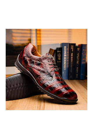 Marco Di Milano Vulcan Cognac Alligator Derby Sneakers (MDM1195)