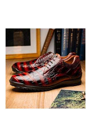 Marco Di Milano Vulcan Cognac Alligator Derby Sneakers (MDM1195)