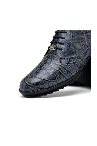 Marco Di Milano Vulcan Gray Exotic Alligator Derby Sneakers (MDM1195)