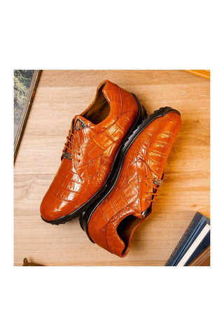 Marco Di Milano Vulcan Honey Alligator Derby Sneakers (MDM1195)