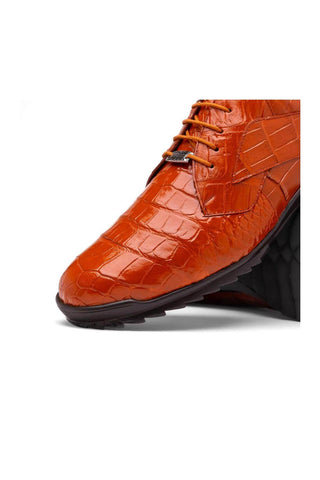 Marco Di Milano Vulcan Honey Exotic Alligator Derby Sneakers (MDM1195)