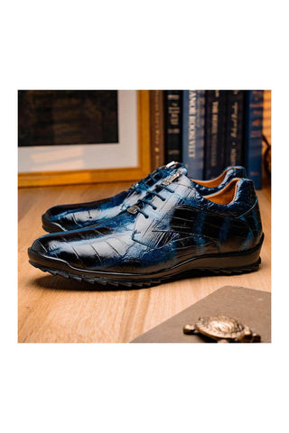 Marco Di Milano Vulcan Navy Alligator Derby Sneakers (MDM1195)