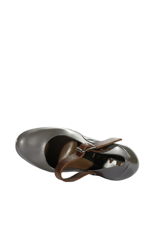 Marni PVC01 Dark Gray Rubber & Leather Pumps (MARNI1502)