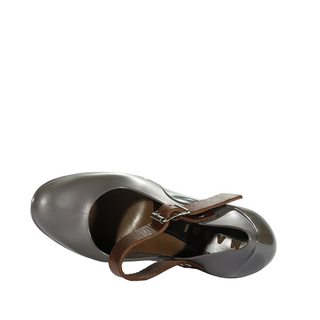 Marni PVC01 Women's Shoes Dark Gray Rubber & Calf-Skin Leather Pumps (MARNI1502)-AmbrogioShoes